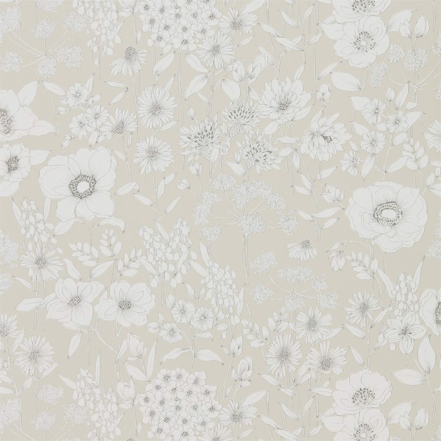 Sanderson DHPO216349 Sanderson Home Maelee Linen - tapeta w dzikie kwiaty