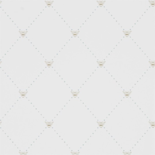Sanderson DHPO216354 Sanderson Home Nectar Mineral/Dove - tapeta w romby z trzmielami