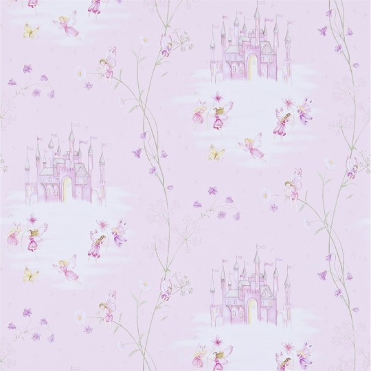 Sanderson DLIT214046 Sanderson Home Fairy Castle Pink - tapeta w zamki i wróżki