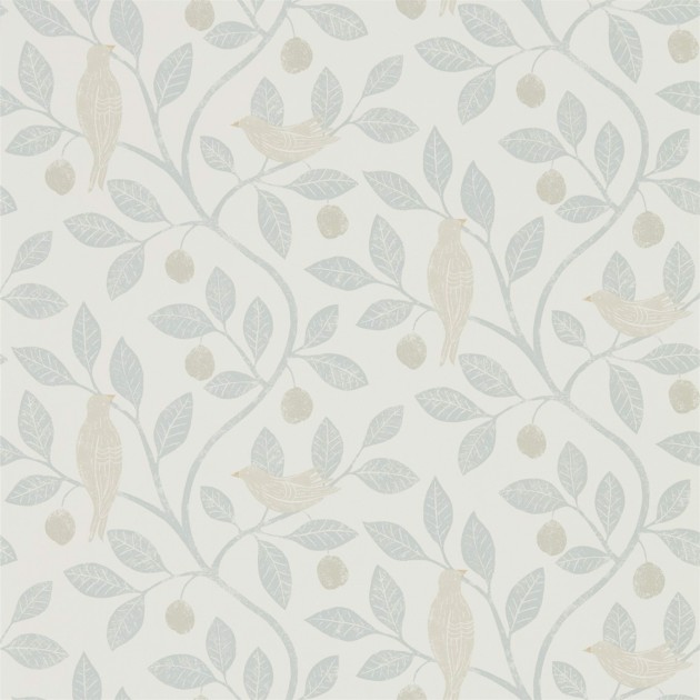 Sanderson DHPO216365 Sanderson Home Damson Tree Mineral/Dove - tapeta w gałęzie i ptaki