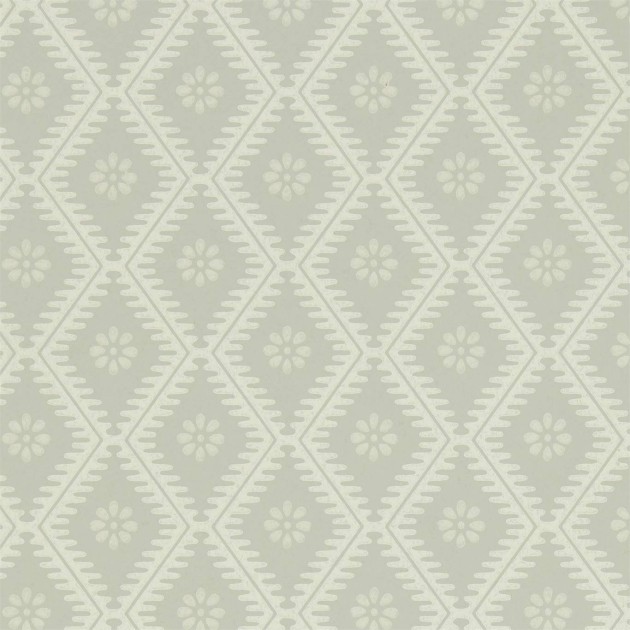 Sanderson DLMW216873 Littlemore Witney Daisy Lagoon - tapeta w romby z kwiatkami