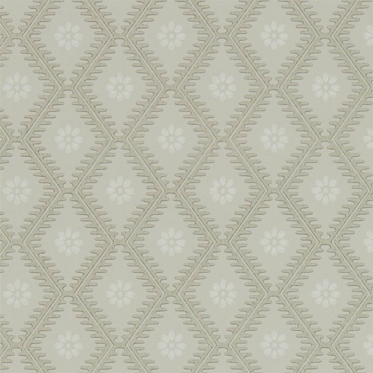 Sanderson DLMW216874 Littlemore Witney Daisy Birch - tapeta w romby z kwiatkami
