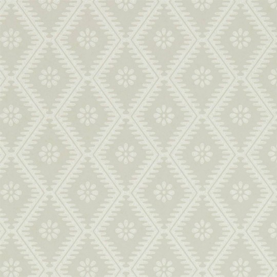 Sanderson DLMW216875 Littlemore Witney Daisy Linen - tapeta w romby z kwiatkami