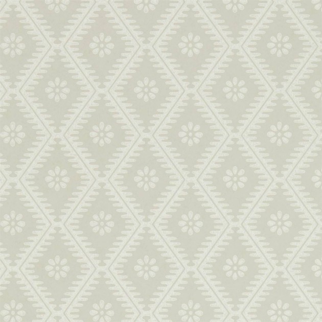 Sanderson DLMW216875 Littlemore Witney Daisy Linen - tapeta w romby z kwiatkami