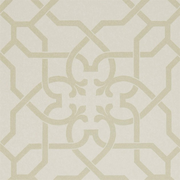 Sanderson DDAM216417 Chiswick Grove Mawton Willow/Cream - tapeta w kratownicę