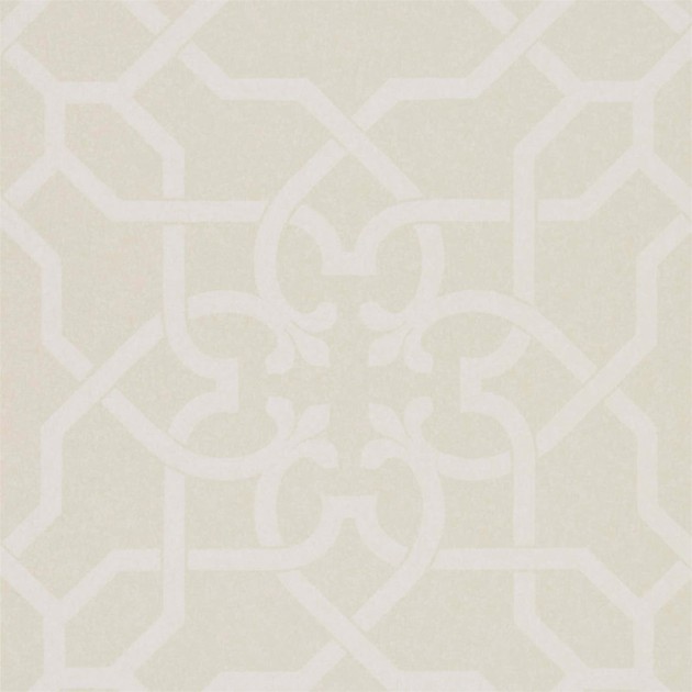 Sanderson DDAM216418 Chiswick Grove Mawton Chalk/Ivory - tapeta w kratownicę