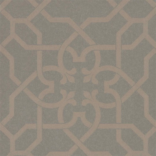 Sanderson DDAM216419 Chiswick Grove Mawton Charcoal/Gilver - tapeta w kratownicę