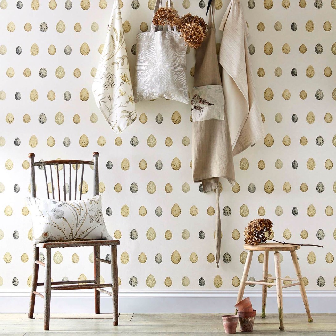 Sanderson DEBB216502 Embleton Bay Nest Egg Eggshell/Ivory - tapeta w jajka