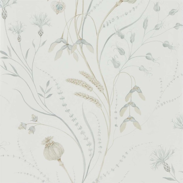 Sanderson DEBB216498 Embleton Bay Summer Harvest Silver/Chalk - tapeta w ornament roślinny