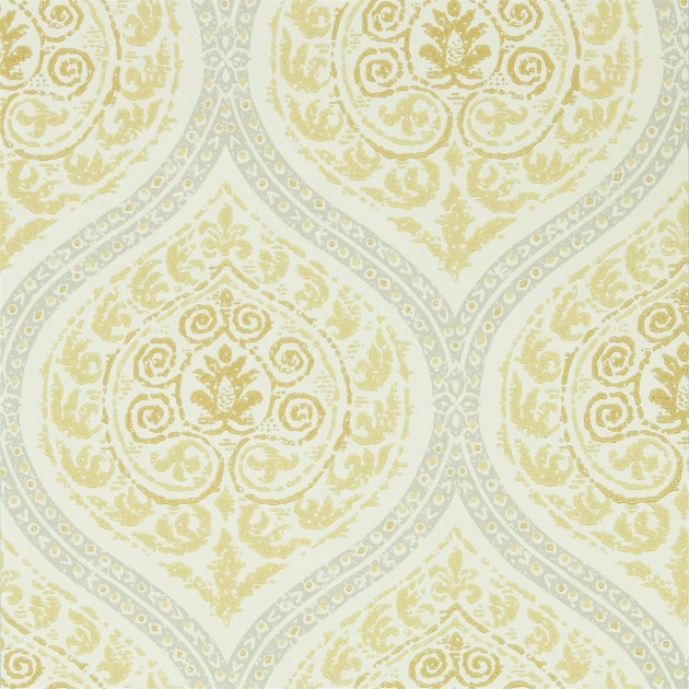 Sanderson DCPW216756 Caspian Madurai Lemon - tapeta we wzór ogee