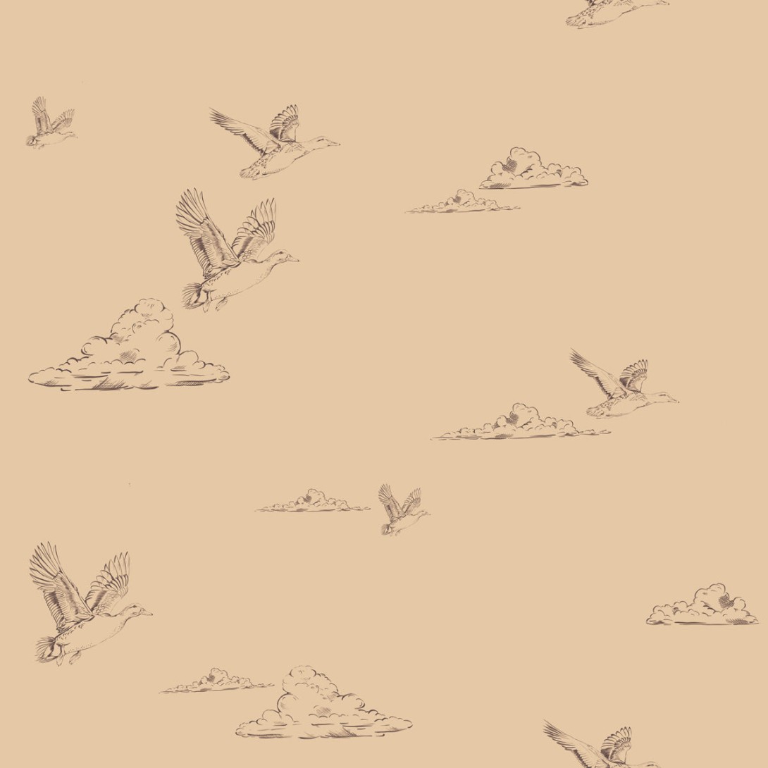 Dekornik DEKO.TAP.500 Ducks in the sky Beige - tapeta w kaczki i chmury