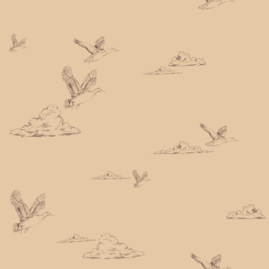 Dekornik DEKO.TAP.500 Ducks in the sky Beige - tapeta w kaczki i chmury