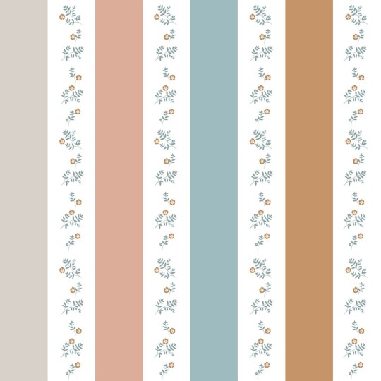 Dekornik DEKO.TAP.376 Portofino Colour Stripes with Flowers - tapeta w pasy i kwiatki