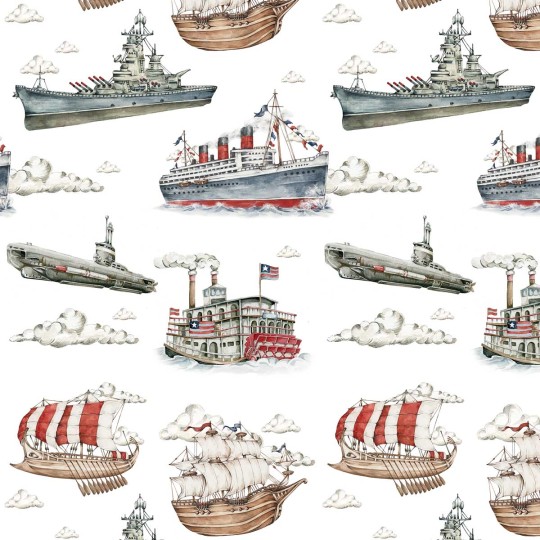 Dekornik DEKO.TAP.208 Ships Color Industrial Evolution - tapeta w statki