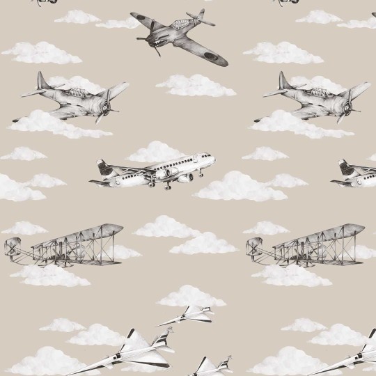 Dekornik DEKO.TAP.207 Planes Sepia Industrial Evolution - tapeta w samoloty