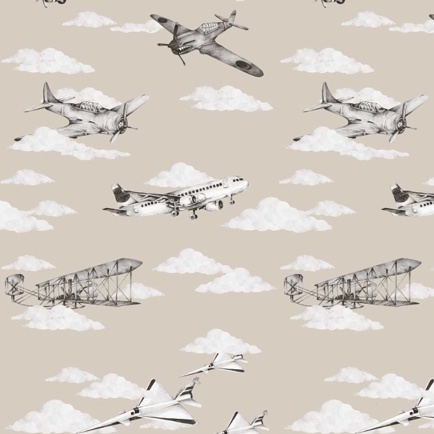 Dekornik DEKO.TAP.207 Planes Sepia Industrial Evolution - tapeta w samoloty