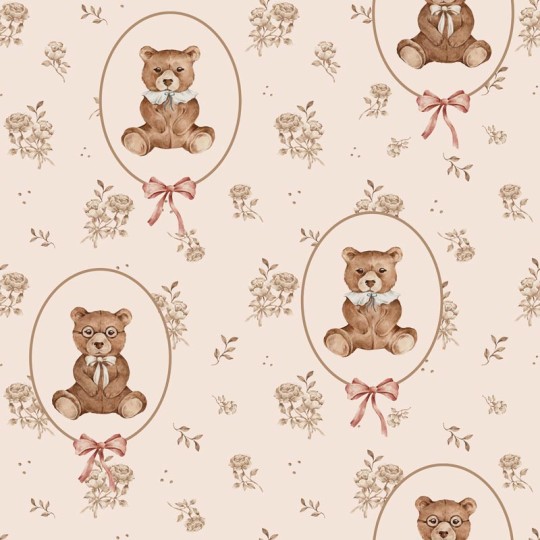 Dekornik DEKO.TAP.414 Teddy Bears and Flowers - tapeta w misie