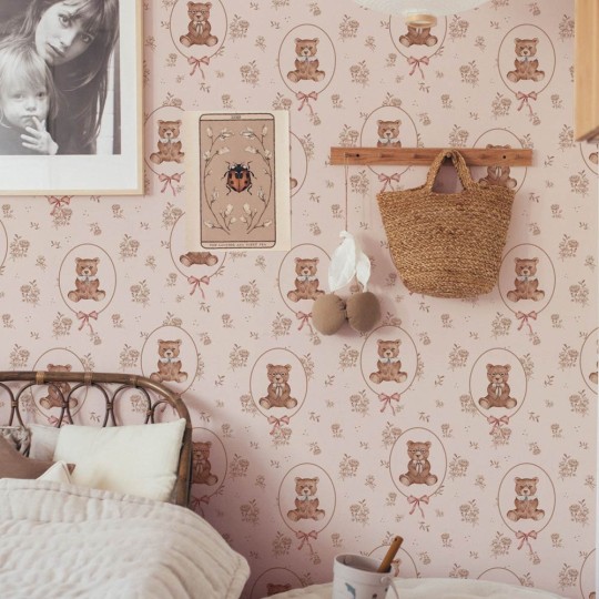 Dekornik DEKO.TAP.414 Teddy Bears and Flowers - tapeta w misie