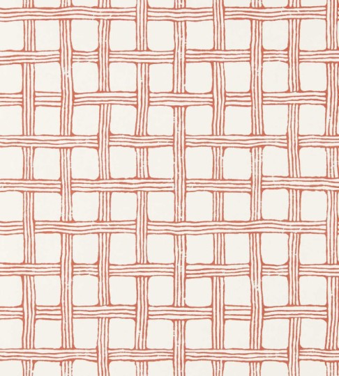 Scion NSCW113261 Oakham Fretwork Ladybird Red - tapeta w kratę