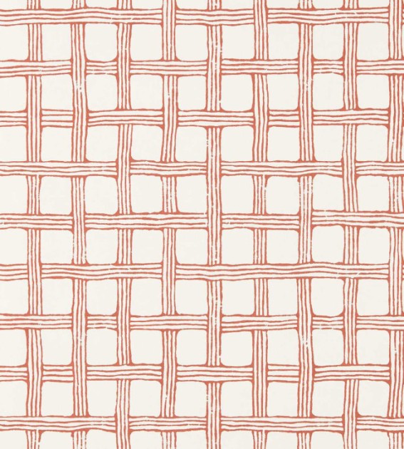Scion NSCW113261 Oakham Fretwork Ladybird Red - tapeta w kratę