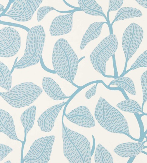 Scion NSCW113269 Oakham Sweet Bay Coast Blue - tapeta w liście
