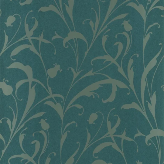 Casadeco 202006730 Elixir Opaline Bleu Paon - tapeta w arabeskę