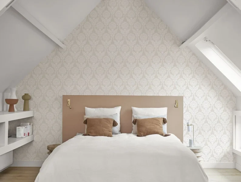 Casadeco 201981388 Elixir Hypnose Beige Parchemin - tapeta w adamaszek