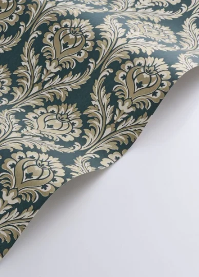 Casadeco 201986666 Elixir Hypnose Bleu Paon - tapeta w adamaszek