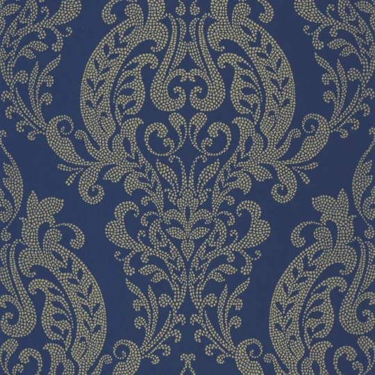 Casadeco 201996982 Elixir Quintessence Bleu de Prusse - tapeta w adamaszek