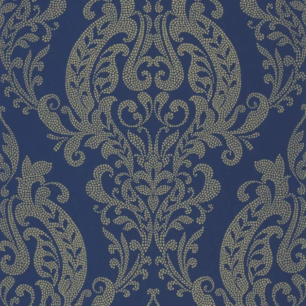 Casadeco 201996982 Elixir Quintessence Bleu de Prusse - tapeta w adamaszek