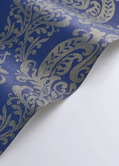 Casadeco 201996982 Elixir Quintessence Bleu de Prusse - tapeta w adamaszek