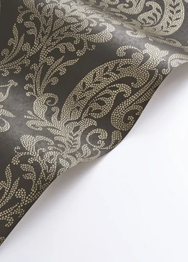 Casadeco 201999710 Elixir Quintessence Noir Fusain - tapeta w adamaszek