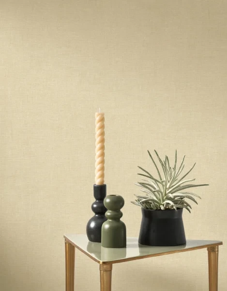 Casadeco 201171234 Rituel Caractere Beige Paille - tapeta jednolita imitująca len