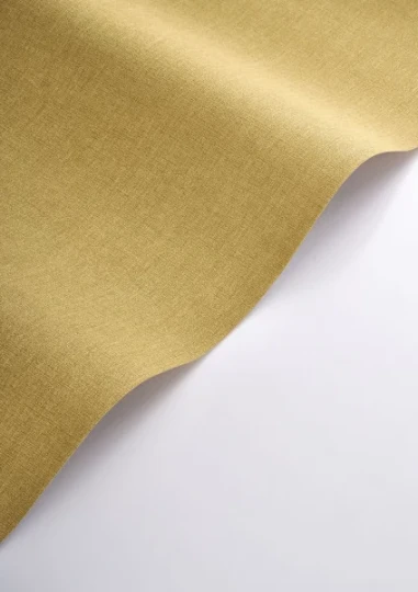 Casadeco 201172442 Rituel Caractere Jaune Curry - tapeta jednolita imitująca len