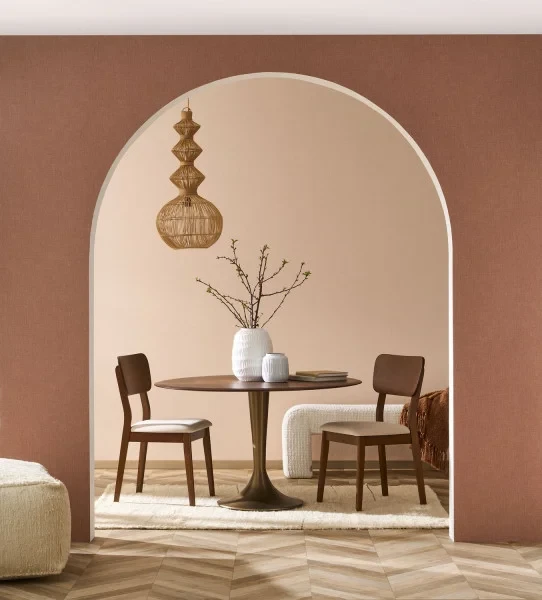 Casadeco 201174141 Rituel Caractere Rose Blush - tapeta jednolita imitująca len
