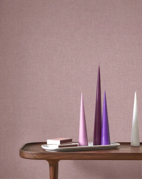 Casadeco 201175252 Rituel Caractere Lilas - tapeta jednolita imitująca len