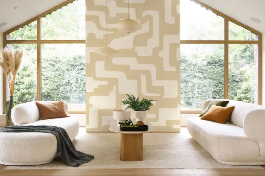 Casadeco 202151205 Rituel Tikal Beige Sable - mural w labirynt