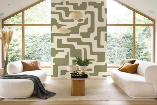 Casadeco 202157105 Rituel Tikal Vert Kaki - mural w labirynt