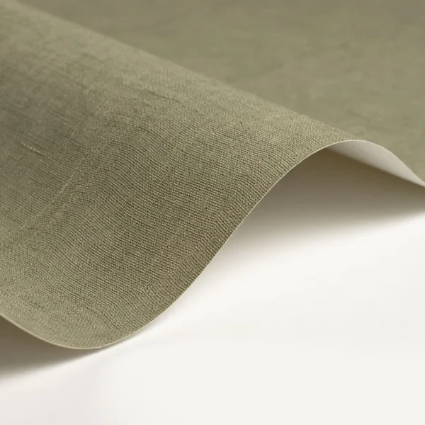 Casadeco 200257667 So Color 6 Etamine Vert Lichen - tapeta jednolita imitująca tkaninę