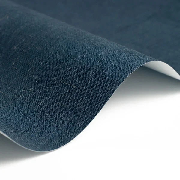 Casadeco 200256808 So Color 6 Etamine Bleu Encre - tapeta jednolita imitująca tkaninę