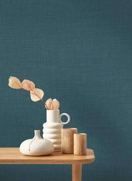 Casadeco 85477842 So Color 6 Tweed Cad Uni Emeraude - tapeta jednolita imitująca tweed