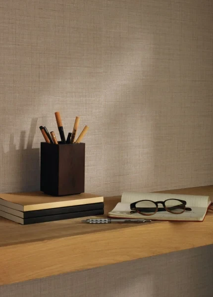 Casadeco 85472724 So Color 6 Tweed Cad Uni Marmotte - tapeta jednolita imitująca tweed