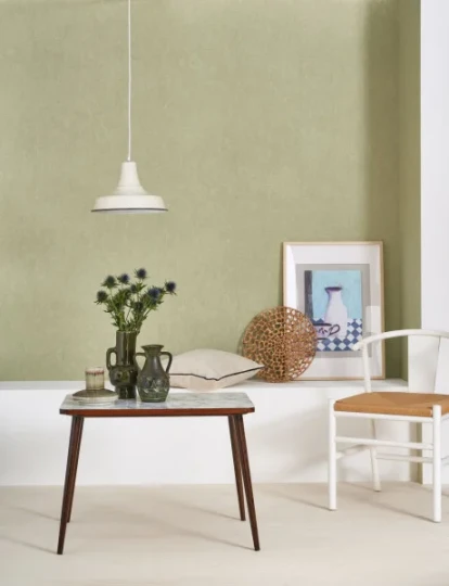 Casadeco 82387462 So Color 6 Florescence Kiosque Vert Sauge - tapeta jednolita