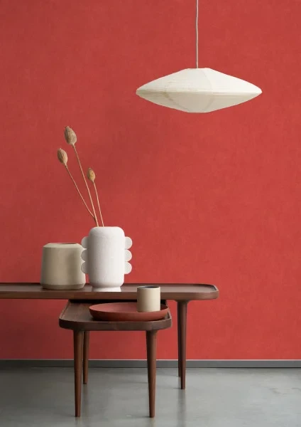 Casadeco 82388845 So Color 6 Florescence Kiosque Rouge Hibiscus - tapeta jednolita
