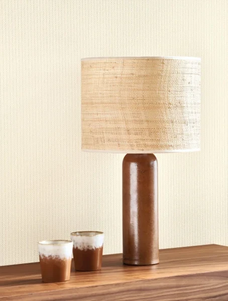 Casadeco 200532411 So Color 6 Owen Creme - tapeta imitująca tkaninę w jodełkę