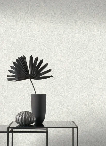 Casadeco 86429141 So Color 6 Masaya Gris - tapeta jednolita roślinna