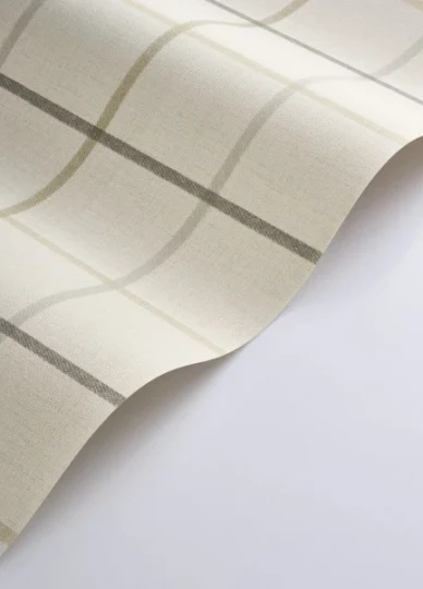 Casadeco 202031210 Tailor Made Smooth Grid Grege - tapeta imitująca tkaninę w kratę