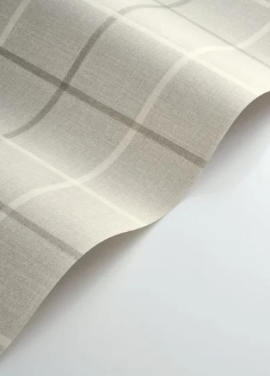 Casadeco 202039111 Tailor Made Smooth Grid Gris Duvet - tapeta imitująca tkaninę w kratę