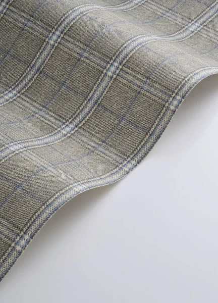 Casadeco 202086918 Tailor Made Gentle Thread Bleu Denim - tapeta imitująca tkaninę w kratę