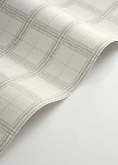 Casadeco 202089140 Tailor Made Gentle Thread Gris Duvet - tapeta imitująca tkaninę w kratę